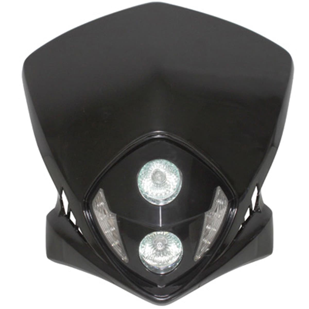 Adaptable - Tête De Fourche / Plaque Phare - Duke À Leds Blanches 2x20w Noir