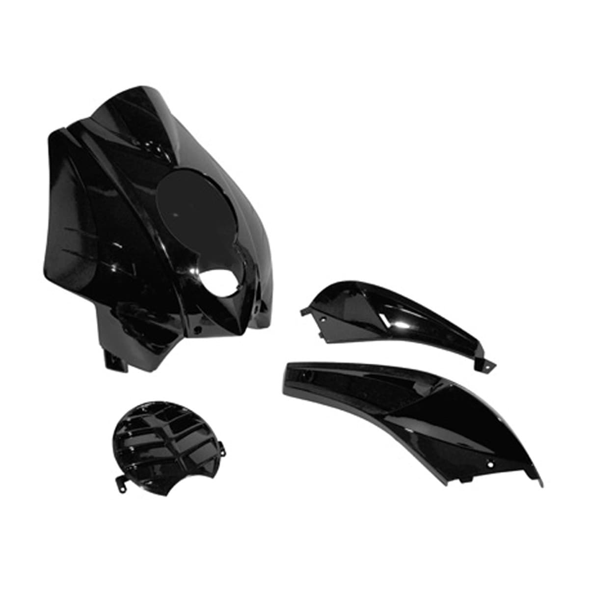 Adaptable - Kit Carénages / Carrosserie Peugeot Ludix Compteur Triangulaire - Noir Brillant 5 Pièces