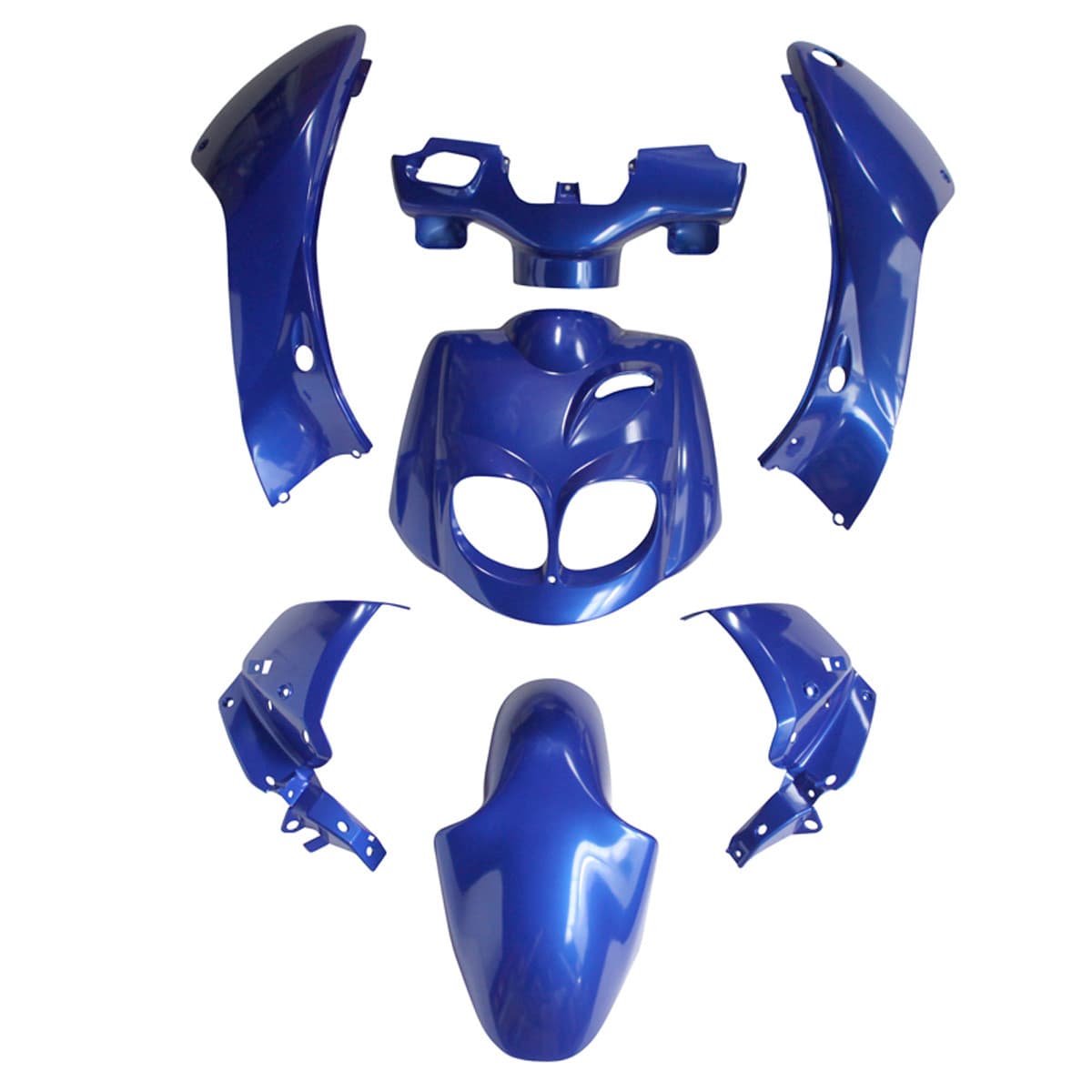 Adaptable - Kit Carénages / Carrosserie Peugeot Tkr Trekker - Bleu Metal 7 Pièces