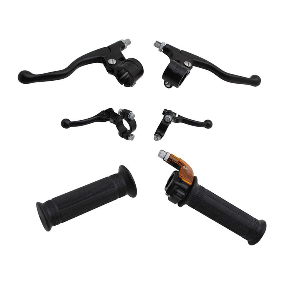 Adaptable - Kit Leviers Frein / Accélérateur - Mini Targa Métal Noir