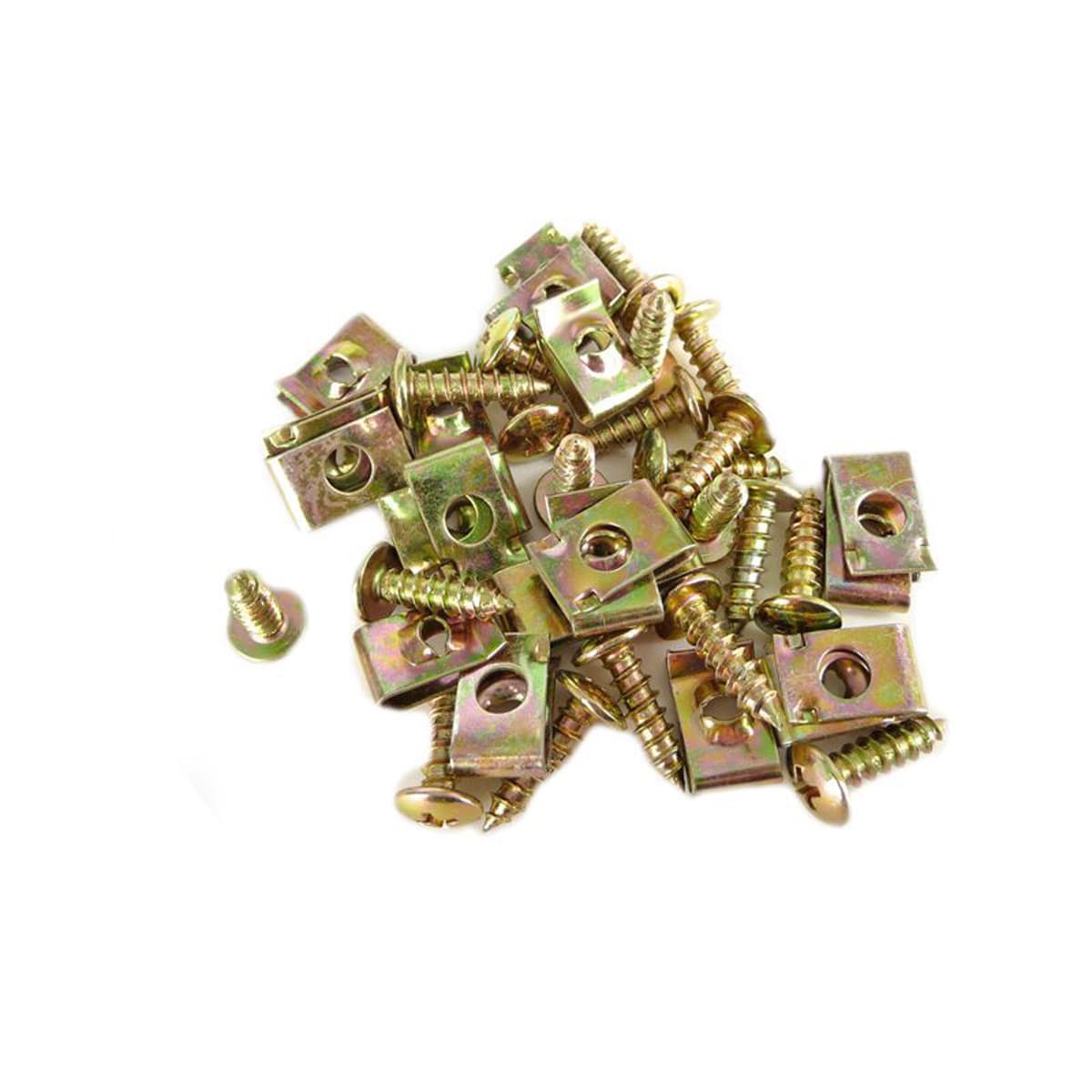 Adaptable - Jeu De 20 Vis + Agrafes Pour Carrosserie - 5 X 15 Mm