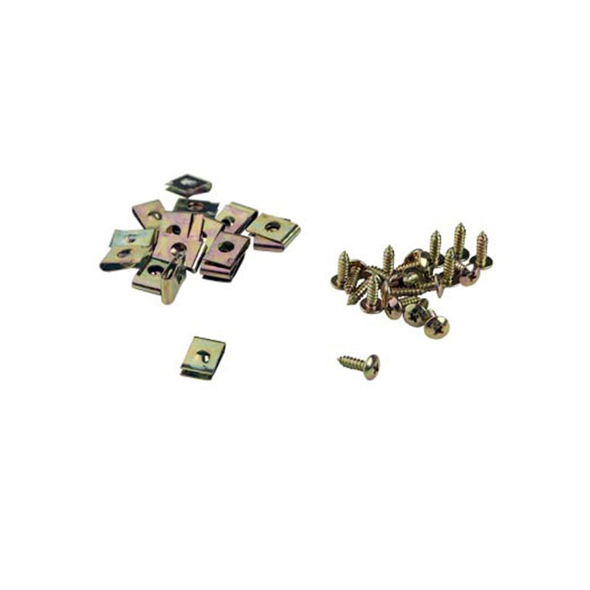 Adaptable - Jeu De 20 Vis + Agrafes Pour Carrosserie - 4.5 X 16 Mm
