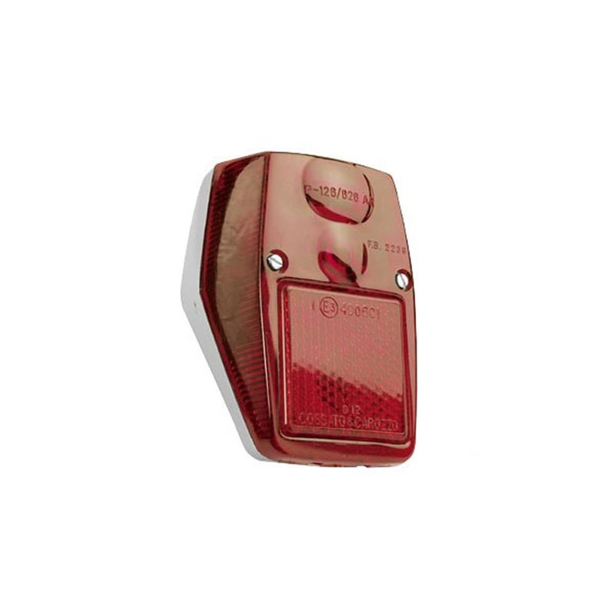 Adaptable - Feu Arrière Peugeot 103 Mvl - Lumière / Stop - Chromé / Rouge