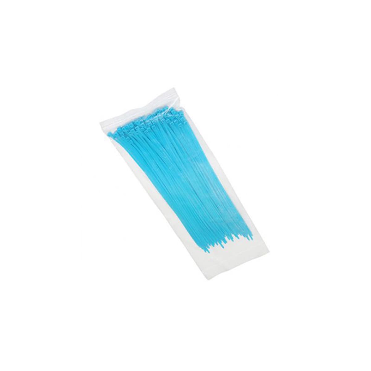 Adaptable - Collier De Serrage Type Rilsan - 2.5 X 200mm Bleu Fluo