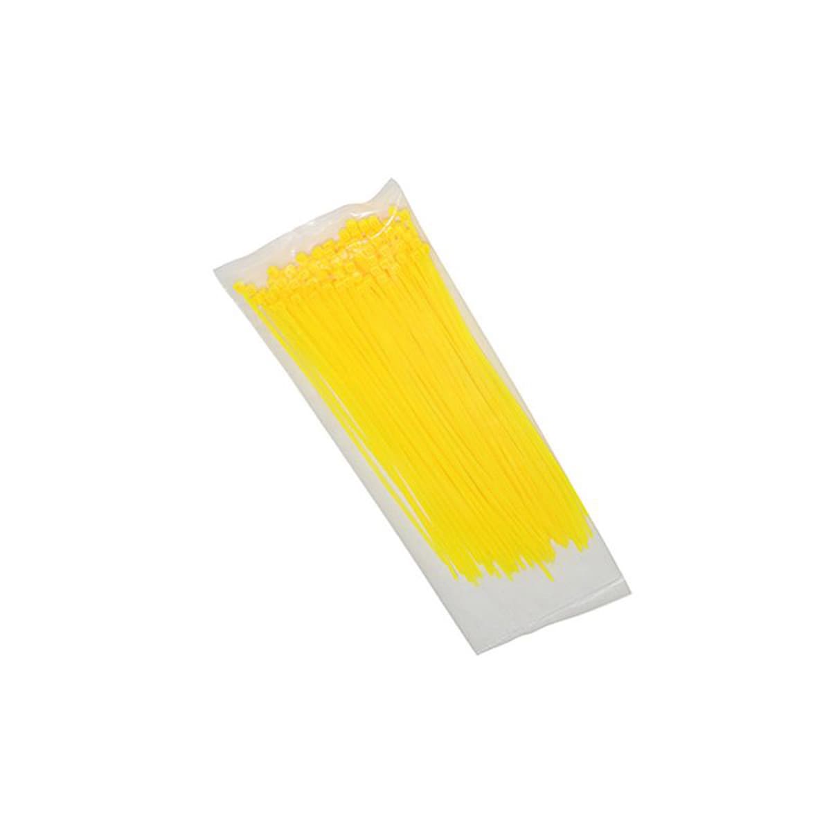 Adaptable - Collier De Serrage Type Rilsan - 2.5 X 200mm Jaune Fluo