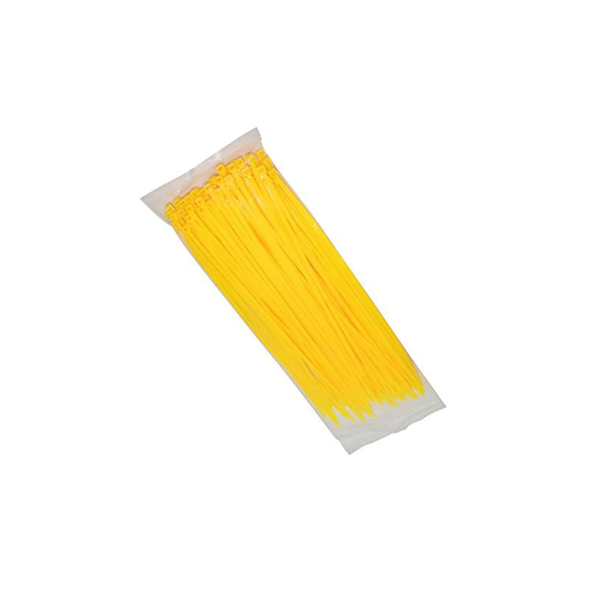 Adaptable - Collier De Serrage Type Rilsan - 3.6 X 250mm Jaune Fluo