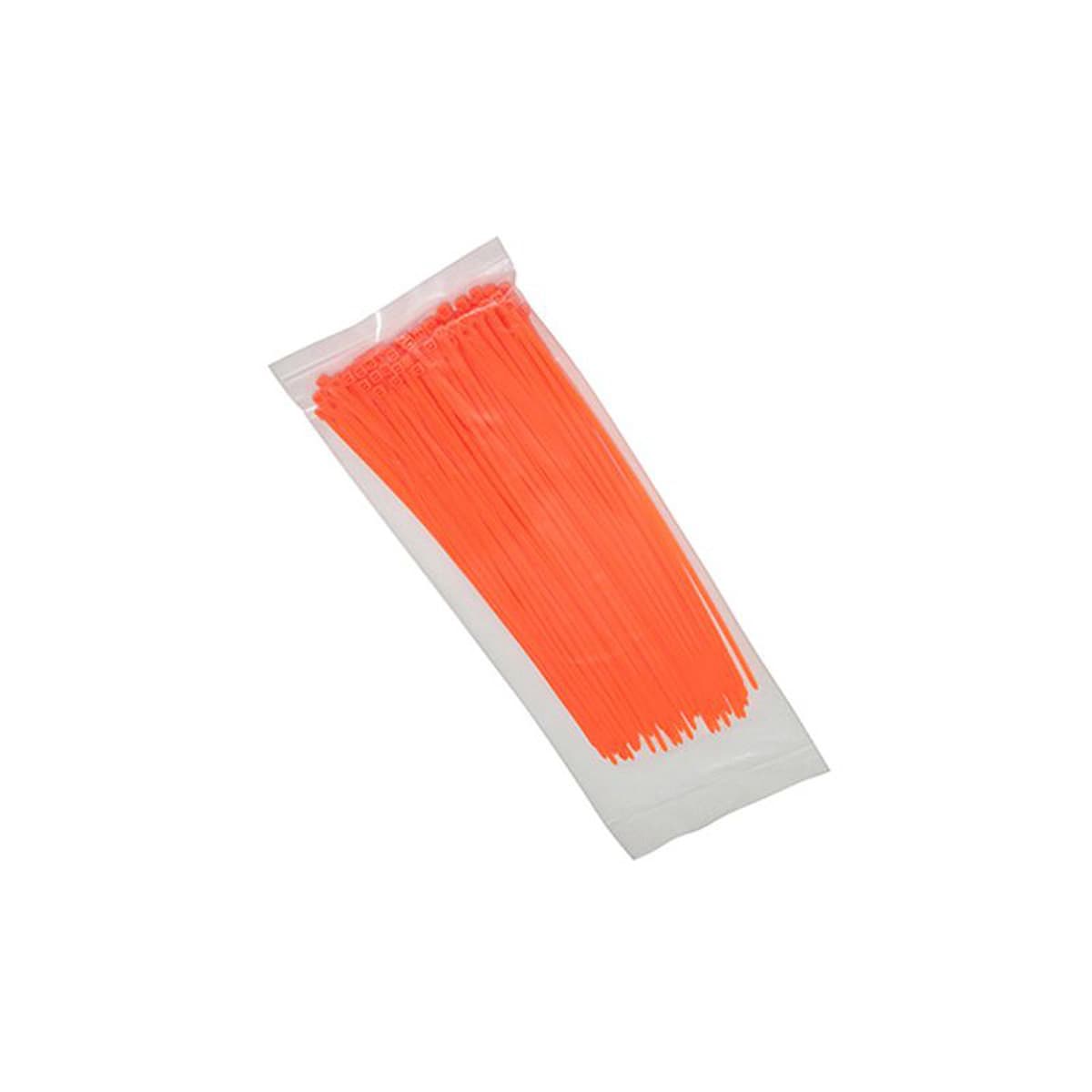 Adaptable - Collier De Serrage Type Rilsan - 2.5 X 200mm Orange Fluo
