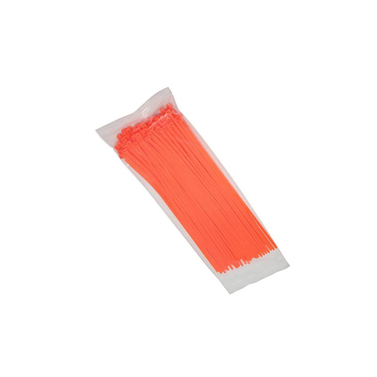 Adaptable - Collier De Serrage Type Rilsan - 3.6 X 250mm Orange Fluo