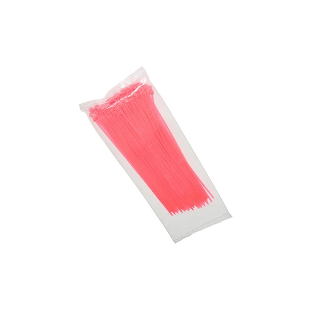 Adaptable - Collier De Serrage Type Rilsan - 2.5 X 200mm Rose Fluo
