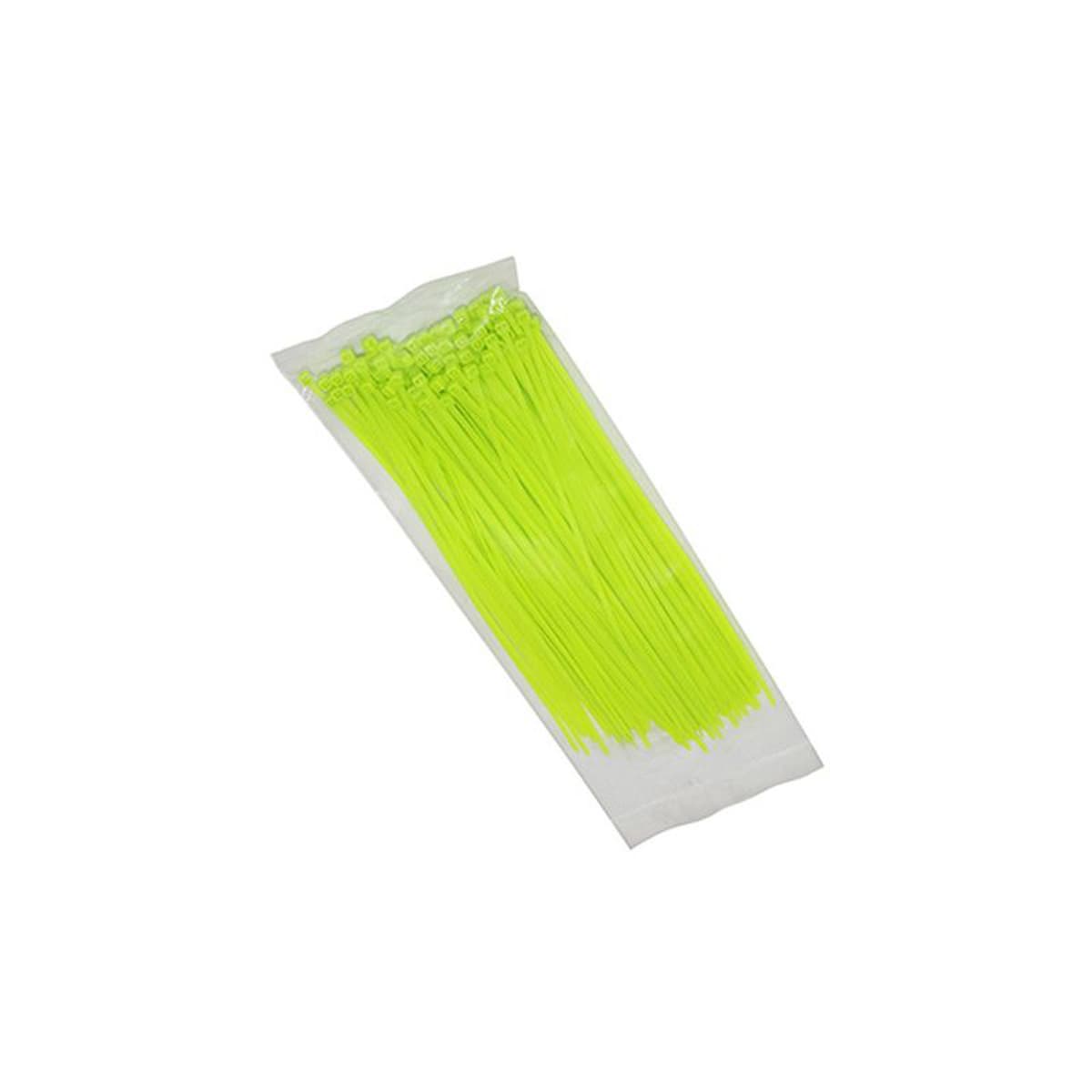 Adaptable - Collier De Serrage Type Rilsan - 2.5 X 200mm Vert Fluo