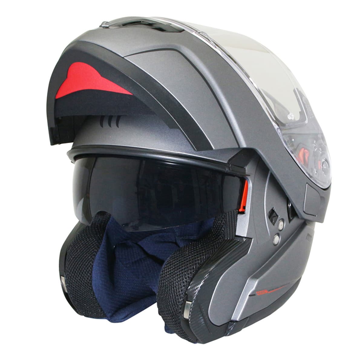 Mt Helmets - Casque Modulable - Mt Atom Sv Double Ecran Titane Mat Xs