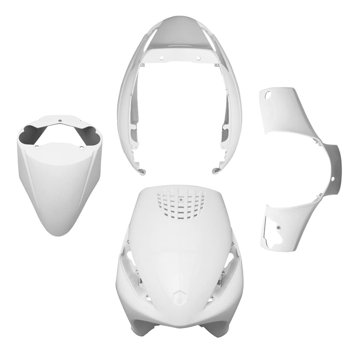 Adaptable - Kit Carénages / Carrosserie Piaggio Zip - Blanc Brillant 4 Pièces