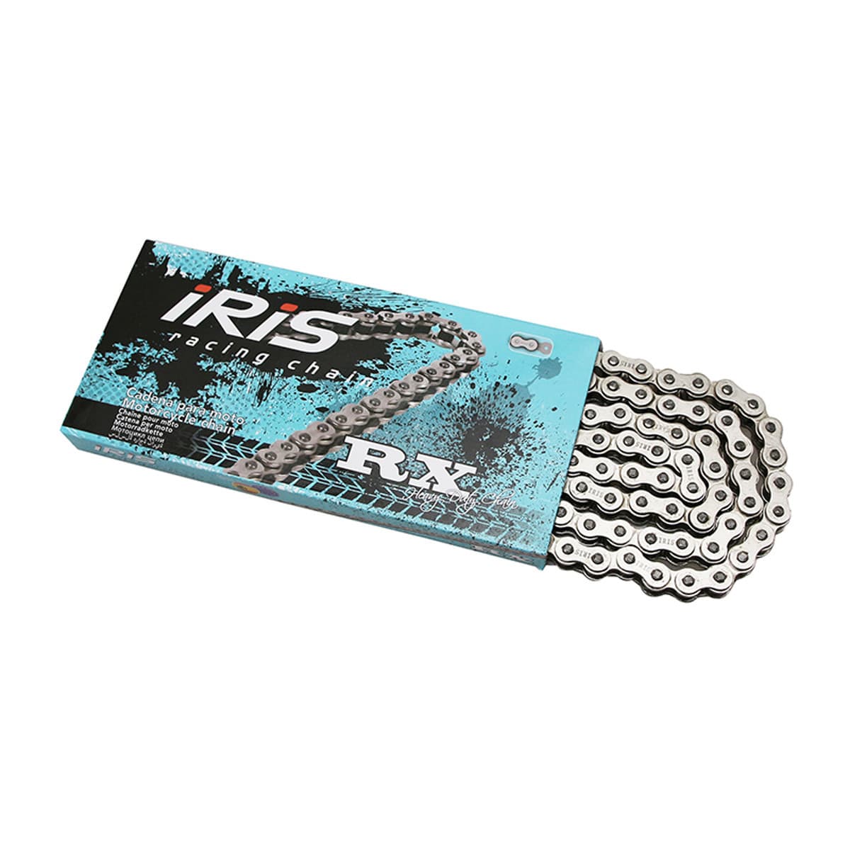 Iris - Chaîne 420 - 134 Maillons - Iris Rx Racing Chrome / Noir