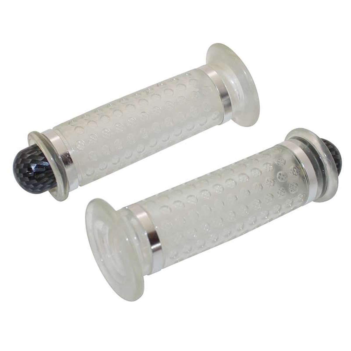 Adaptable - Poignées De Guidon - Dome Transparent Embouts Carbone
