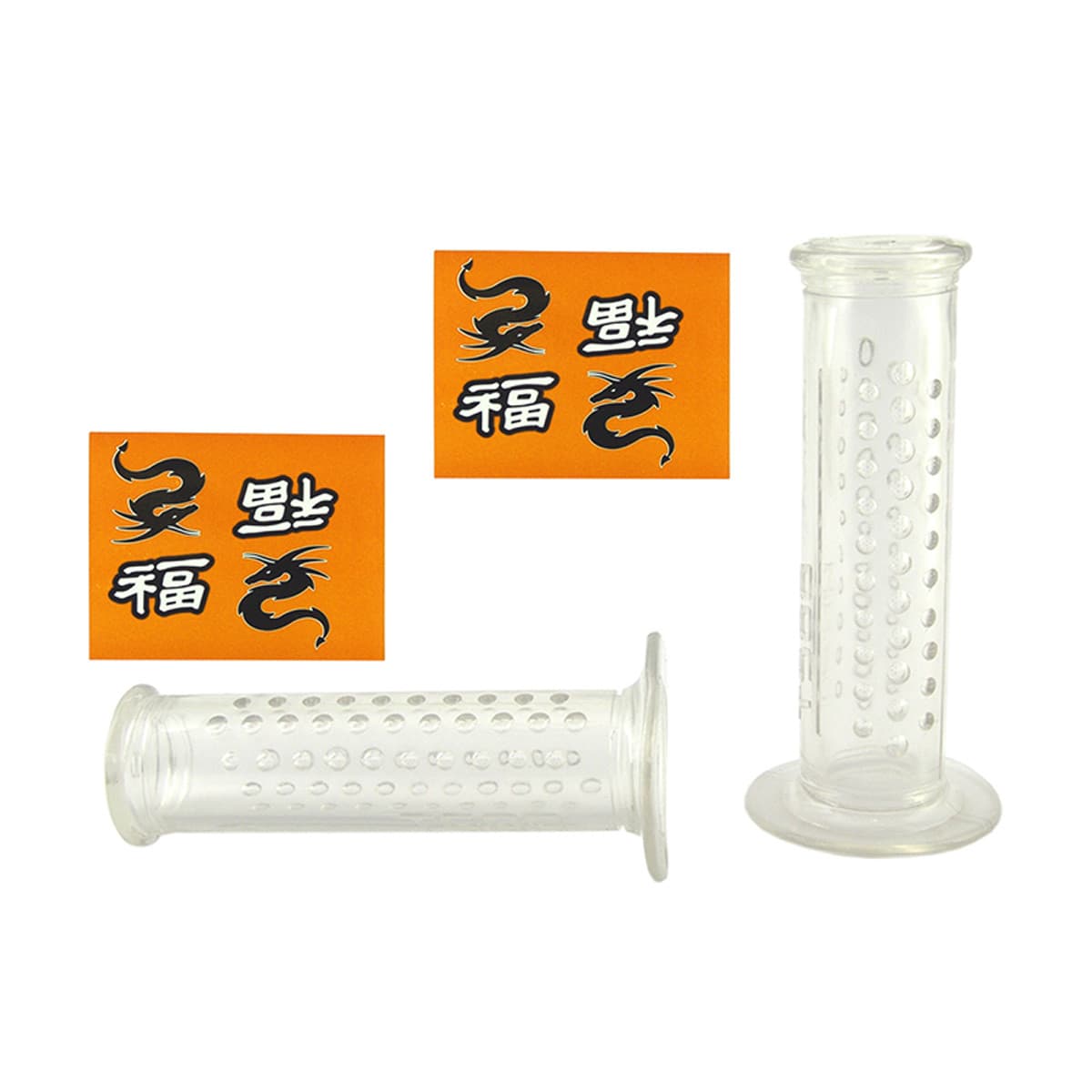Tnt - Poignées De Guidon - Tnt Dragon Transparent / Orange