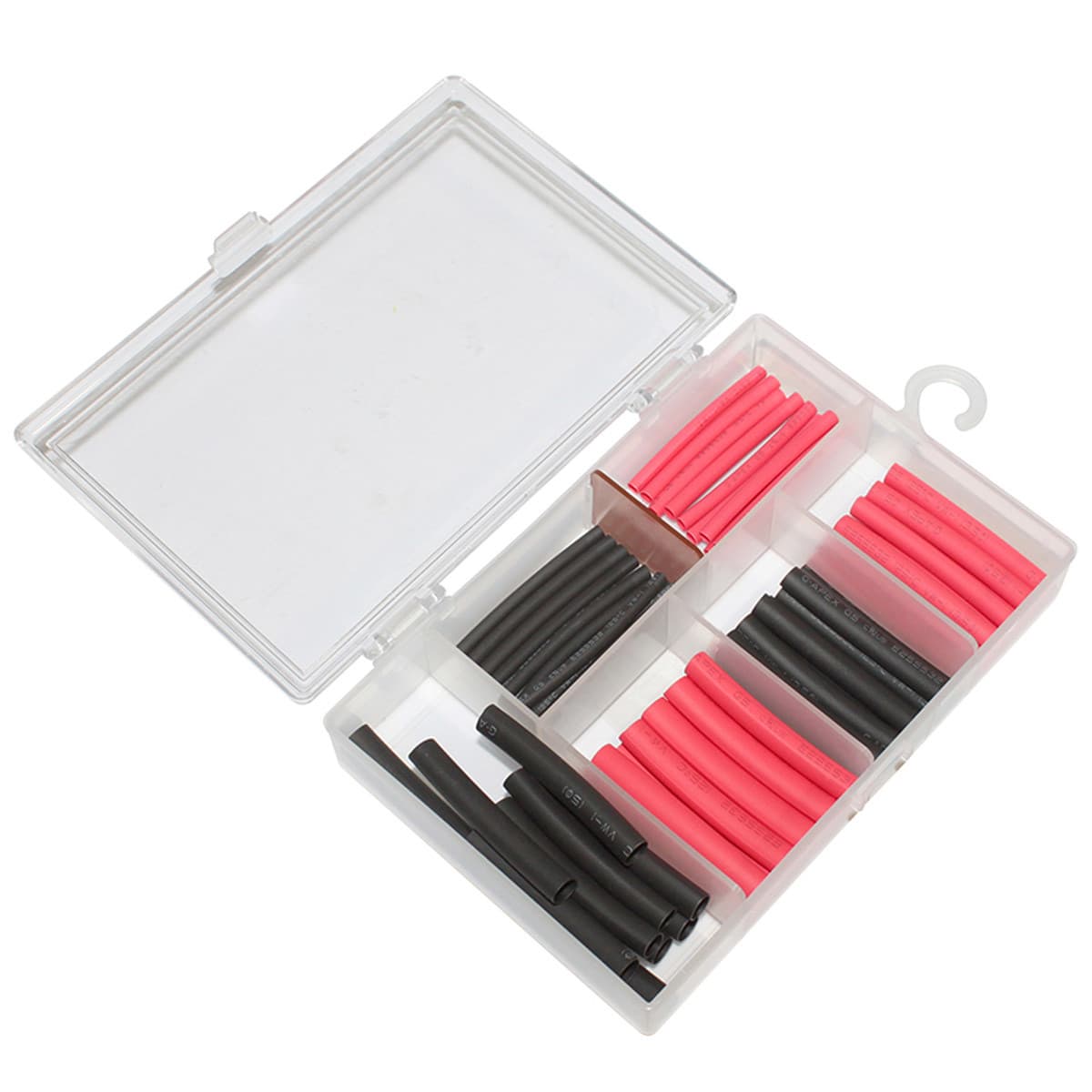 Adaptable - Gaine / Manchon Thermorétractable - 60 Tubes Assortis Noir / Rouge