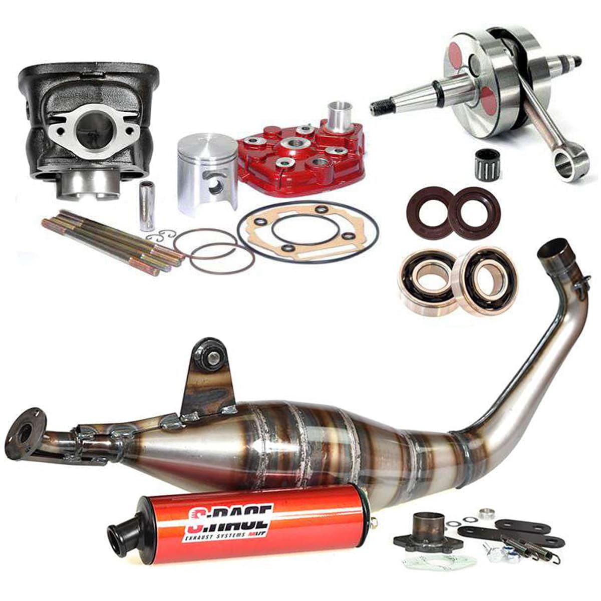 Mvt - Pack Moteur & Pot 75cc Derbi E3 E4 - Kit Mvt Iron Max + Pot S-race 6a0b868ddf09b