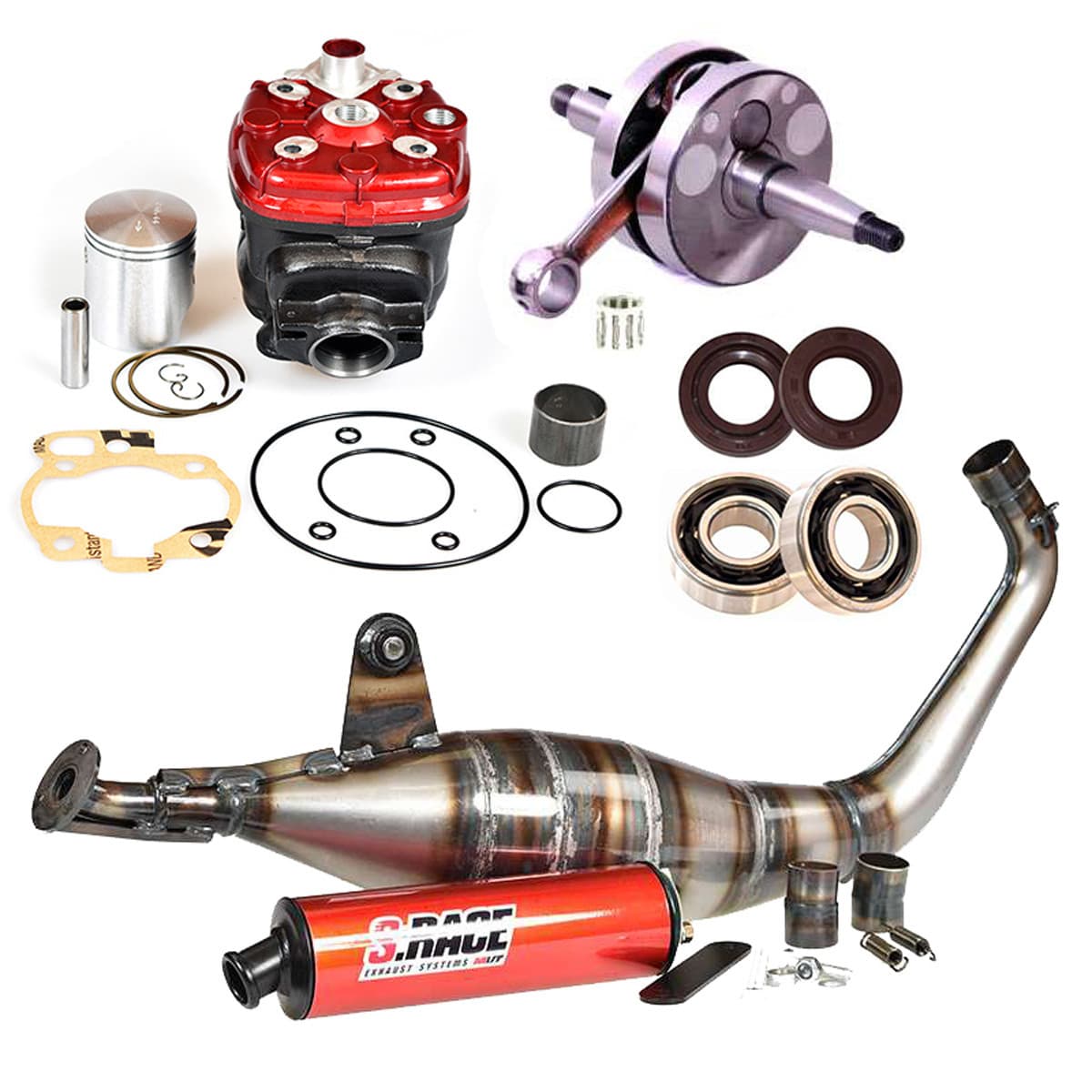 Mvt - Pack Moteur & Pot 75cc Am6 - Kit Mvt Iron Max + Pot & Vilebrequin S-race 68e4eb99d05c9