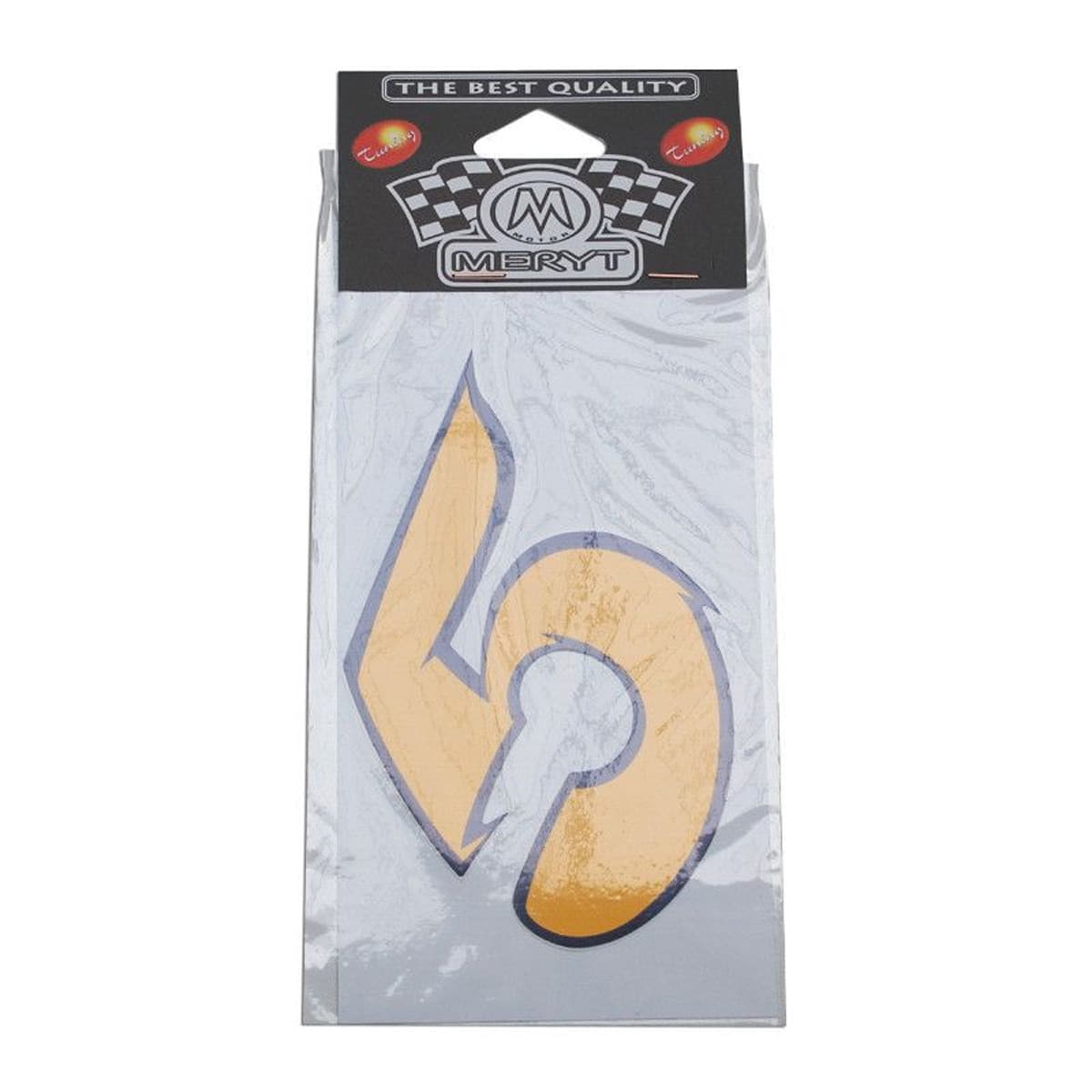 Meryt - Autocollant / Sticker - Meryt Numéro 5 Jaune 9cm