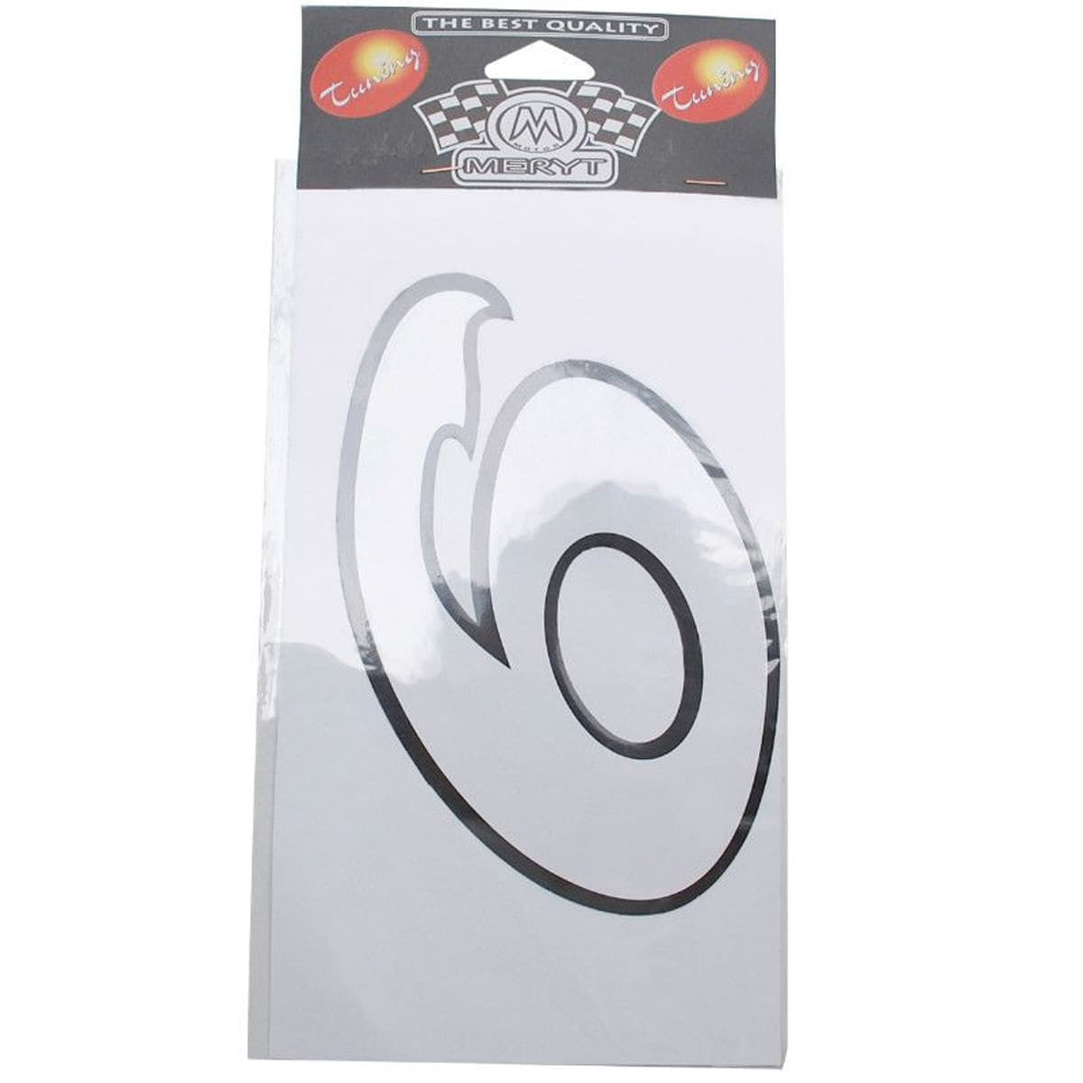 Meryt - Autocollant / Sticker - Meryt Numéro 6 Blanc 13cm