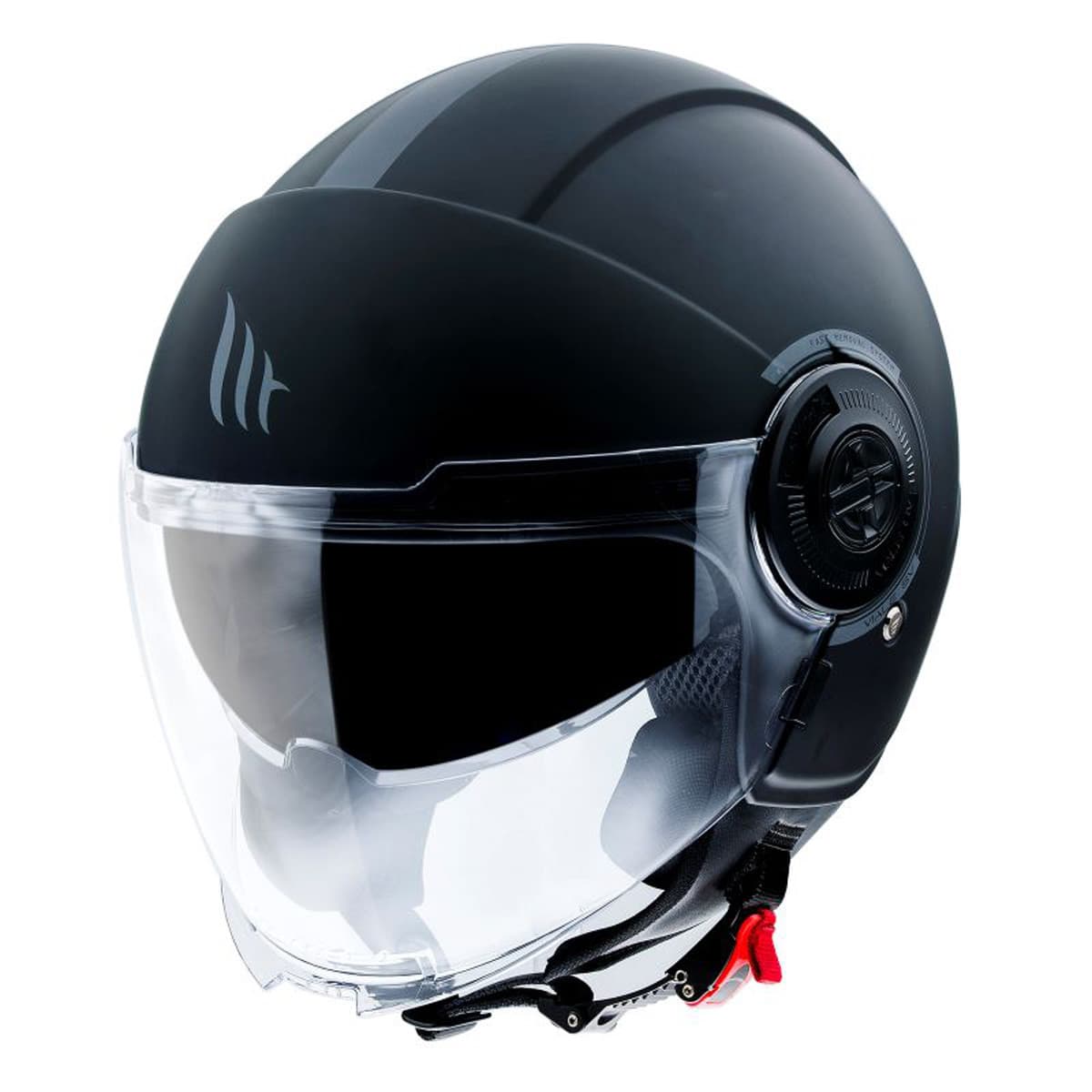 Mt Helmets - Casque Jet - Mt Viale Sv - Double Ecran Noir Mat Xs
