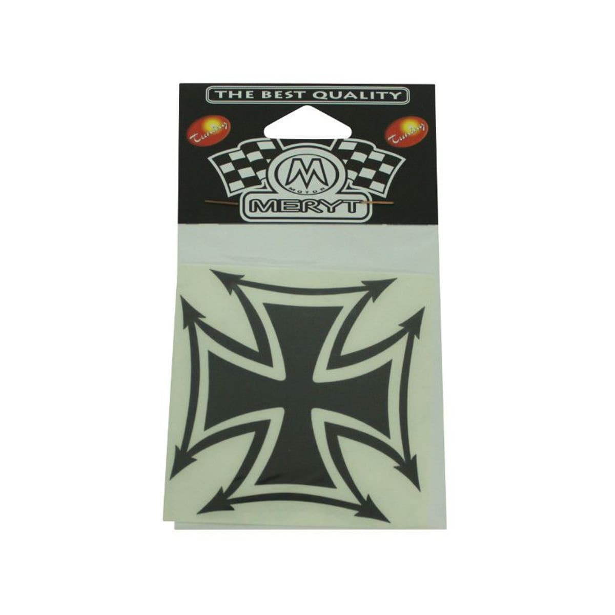 Meryt - Autocollant / Sticker - Meryt Croix De Fer Noir 8.3 X 8.3cm