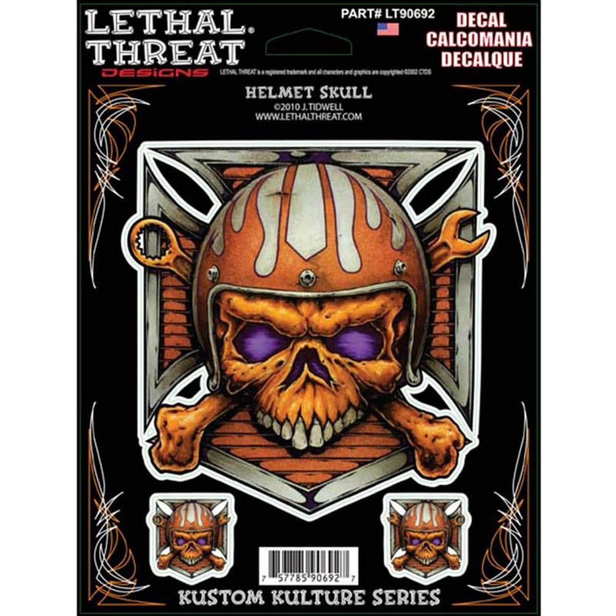 Lethal Threat - Autocollant / Sticker - Lethal Threat Helmet Skull 15 X 20cm
