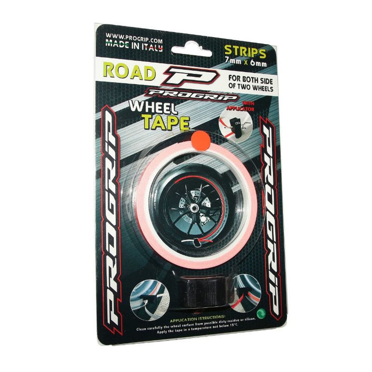 Progrip - Liseret / Sticker Jante - 7mm Orange Fluo Progrip Avec Applicateur