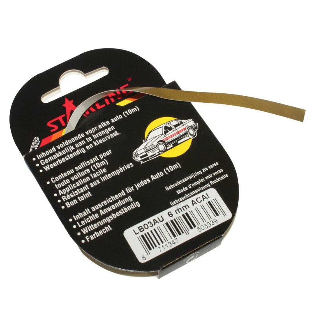 Motip - Liseret / Sticker Jante - 6mm Or Motip Solidline