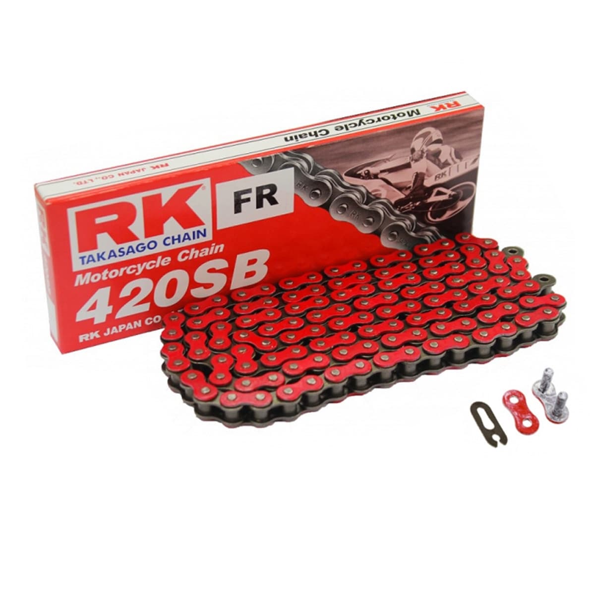 Rk - Chaîne 420 - 136 Maillons - Rk Renforcé Rouge