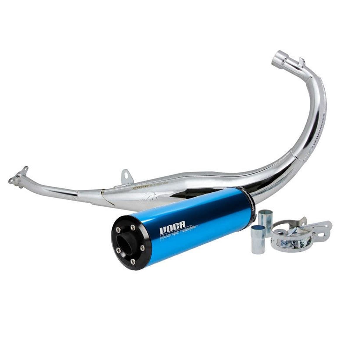 Voca Racing - Pot Passage Bas Am6 50 / 70cc - Chromed Bleu Voca Racing