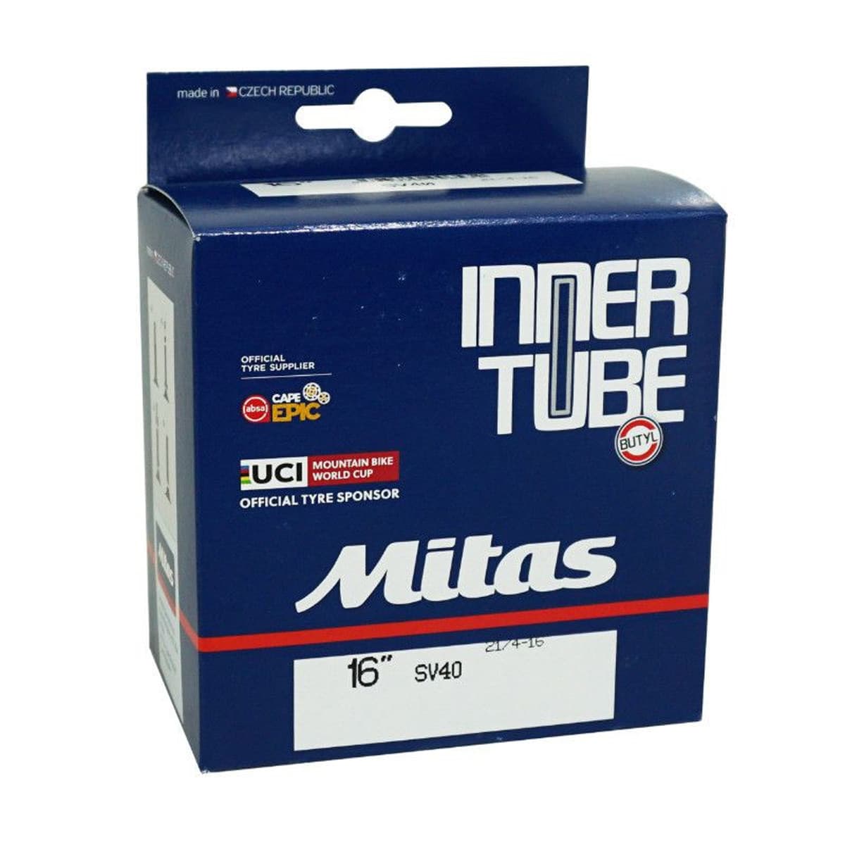 Mitas - Chambre À Air 16 Pouces 2 1/4x16 - Valve Droite Schrader Mitas