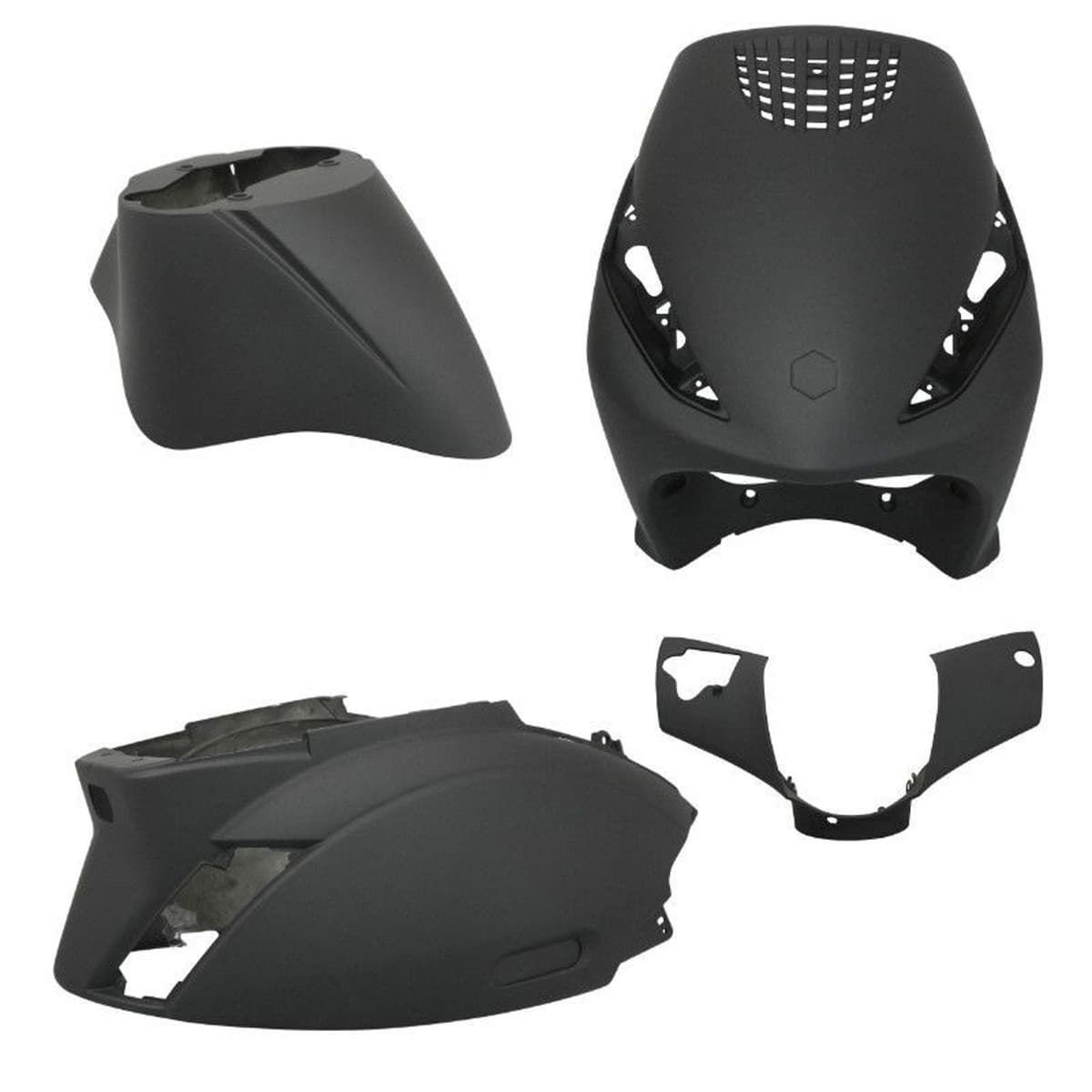 Adaptable - Kit Carénages / Carrosserie Piaggio Zip - Noir Mat 4 Pièces