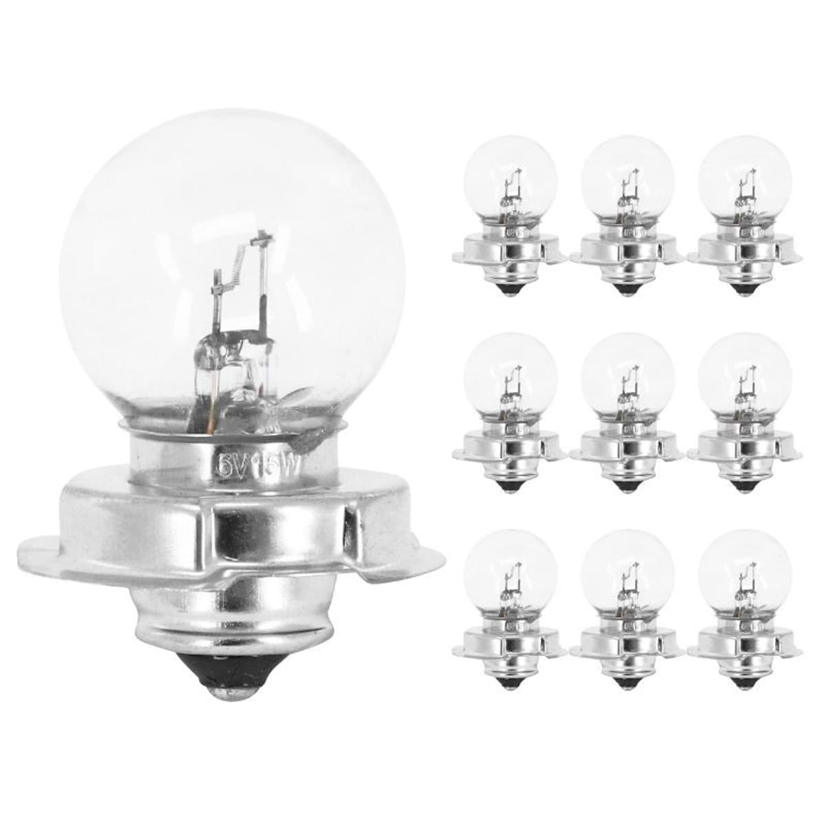 Adaptable - Ampoule 6v 15w À Collerette P26s G25.5 - Blanc Boite De 10