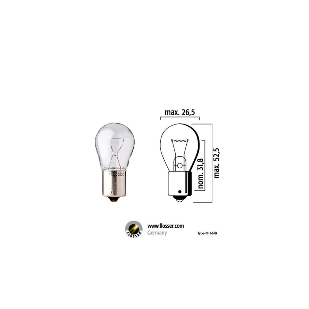 Flösser - Ampoule 12v 21w Bau15s - Blanc Ergots Décalés Flosser