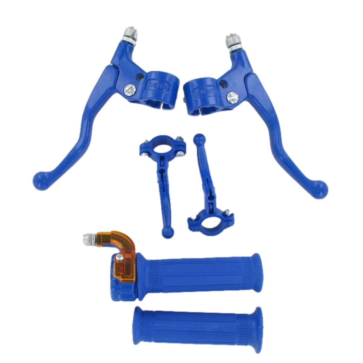 Adaptable - Kit Leviers Frein / Accélérateur - Mini Targa Métal Bleu