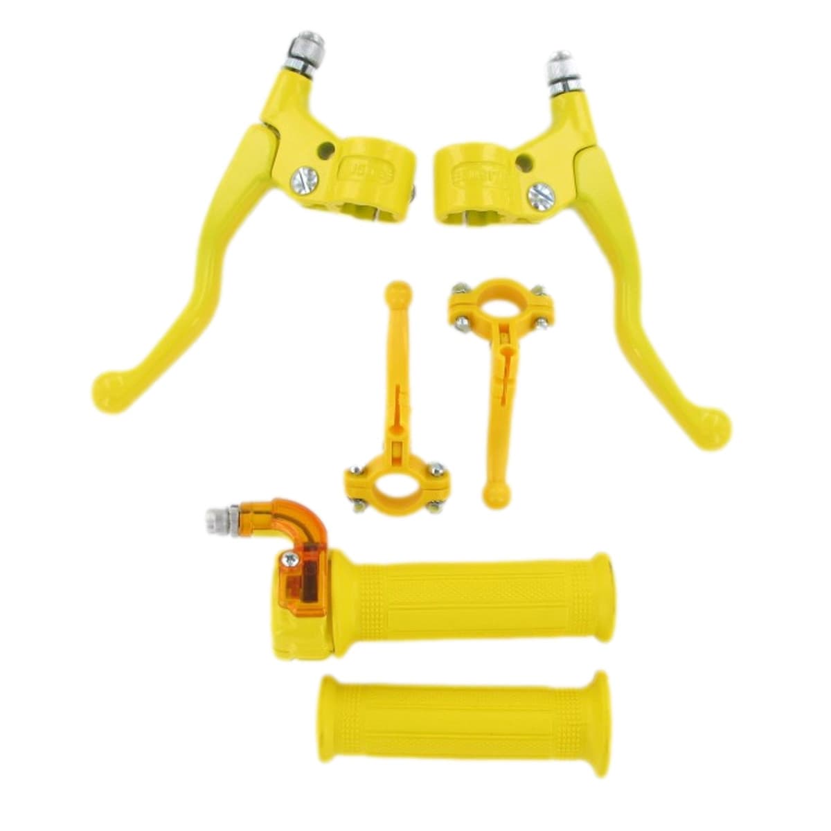Adaptable - Kit Leviers Frein / Accélérateur - Mini Targa Métal Jaune