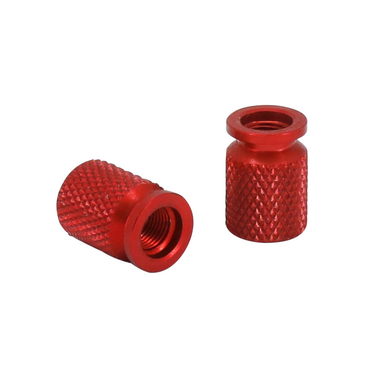 Adaptable - Bouchon De Valve Alu Moleté - Avoc Rouge