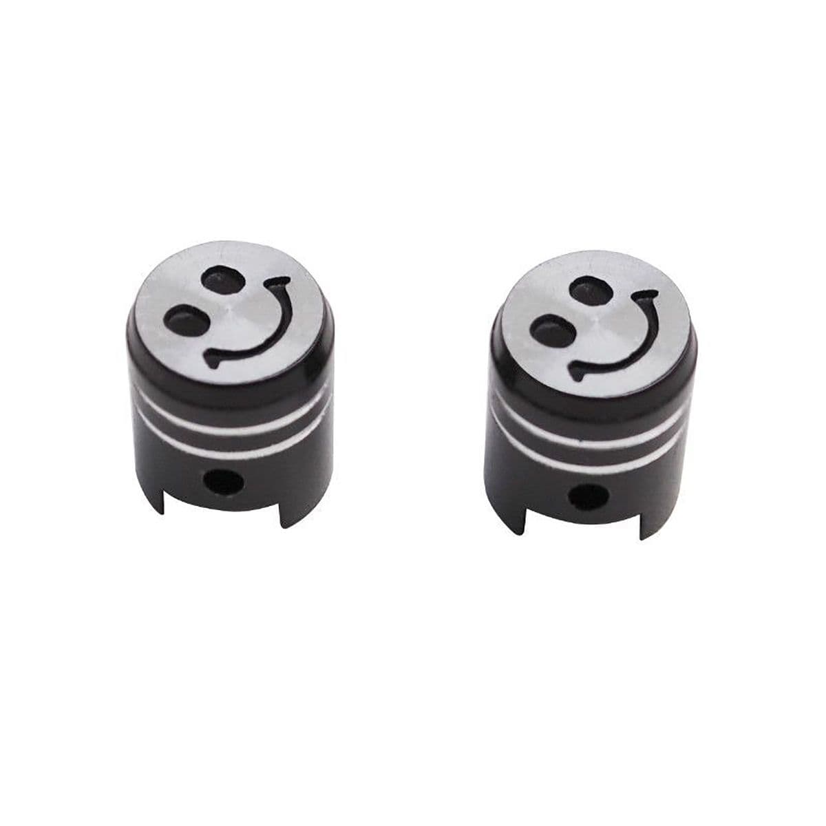Adaptable - Bouchon De Valve Piston Smiley - Noir