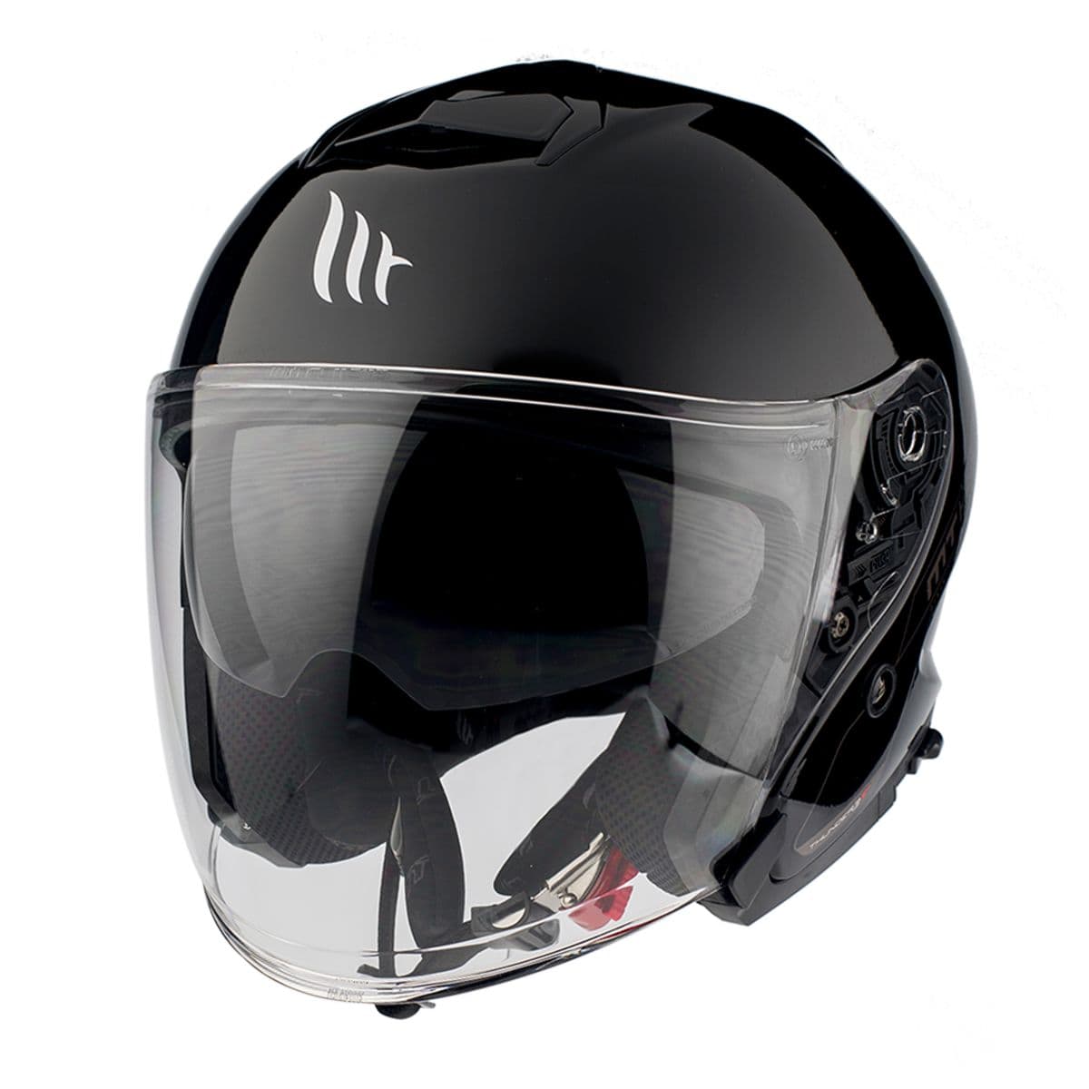 Mt Helmets - Casque Jet - Mt Thunder 3 Sv Double Ecran Noir Brillant L