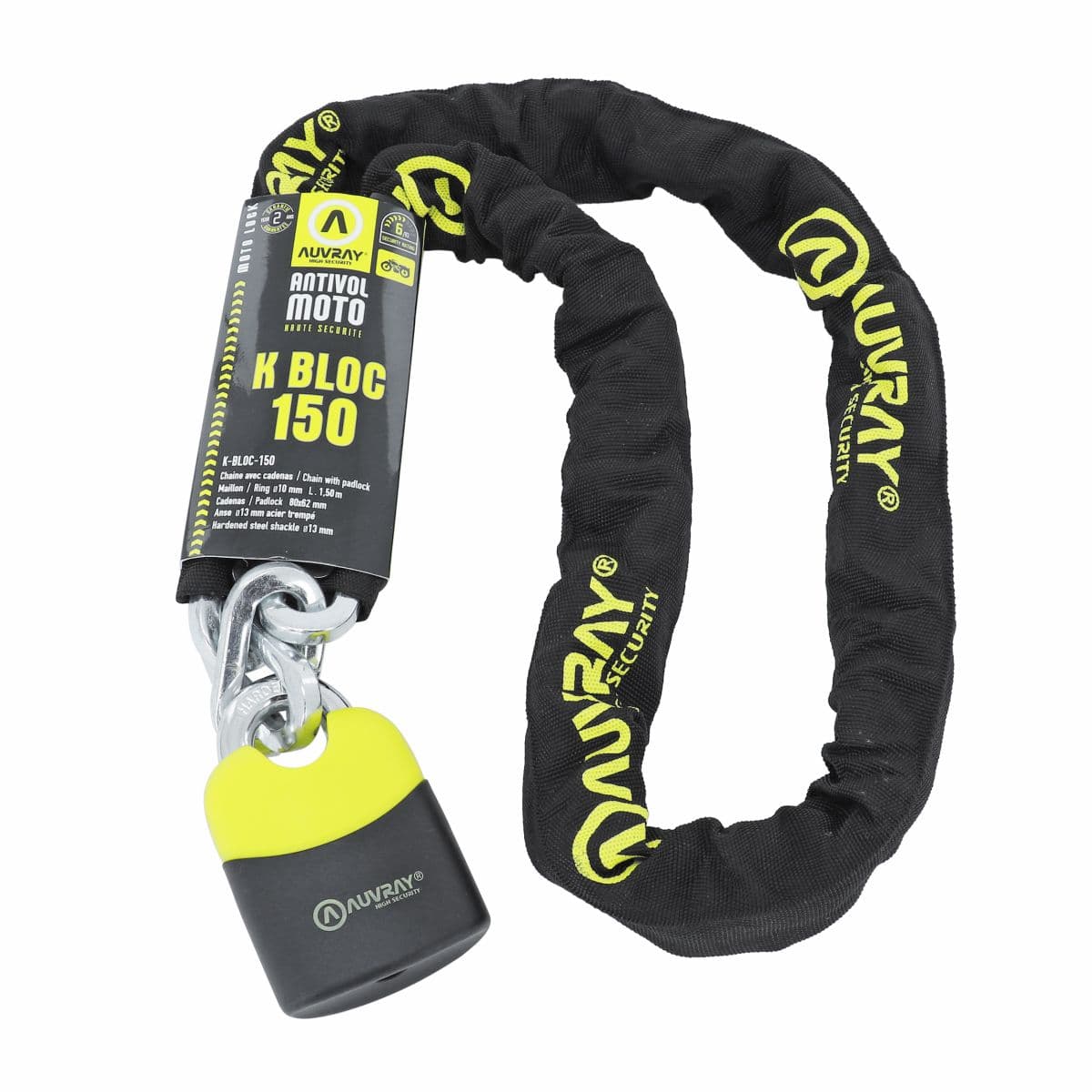 Auvray - Antivol Chaîne + Cadenas - Auvray K-bloc 1.50m