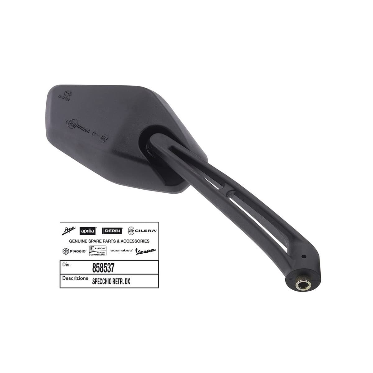 Piaggio - Rétroviseur Droit Origine Aprilia Sr Motard Sport City One Noir