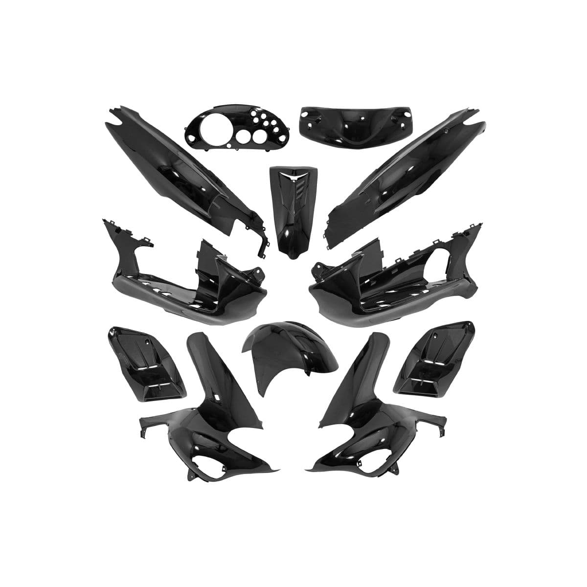Adaptable - Kit Carénages / Carrosserie Gilera Runner De 1997 À 2005 - Noir Brillant 12 Pièces