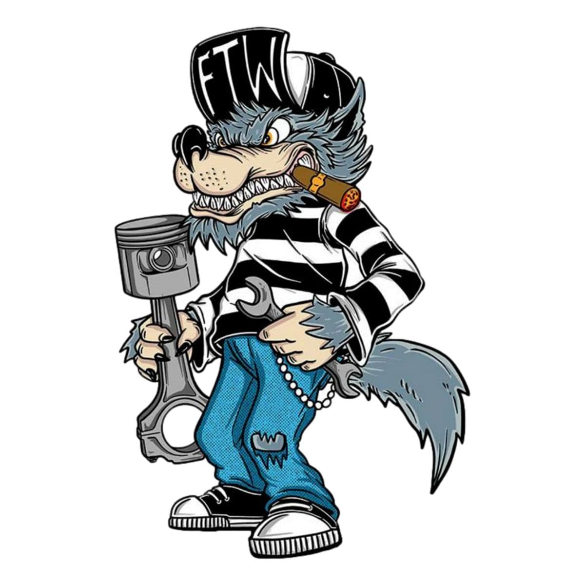 Lethal Threat - Autocollant / Sticker - Lethal Threat Mini Ttw Wolf 6 X 8cm