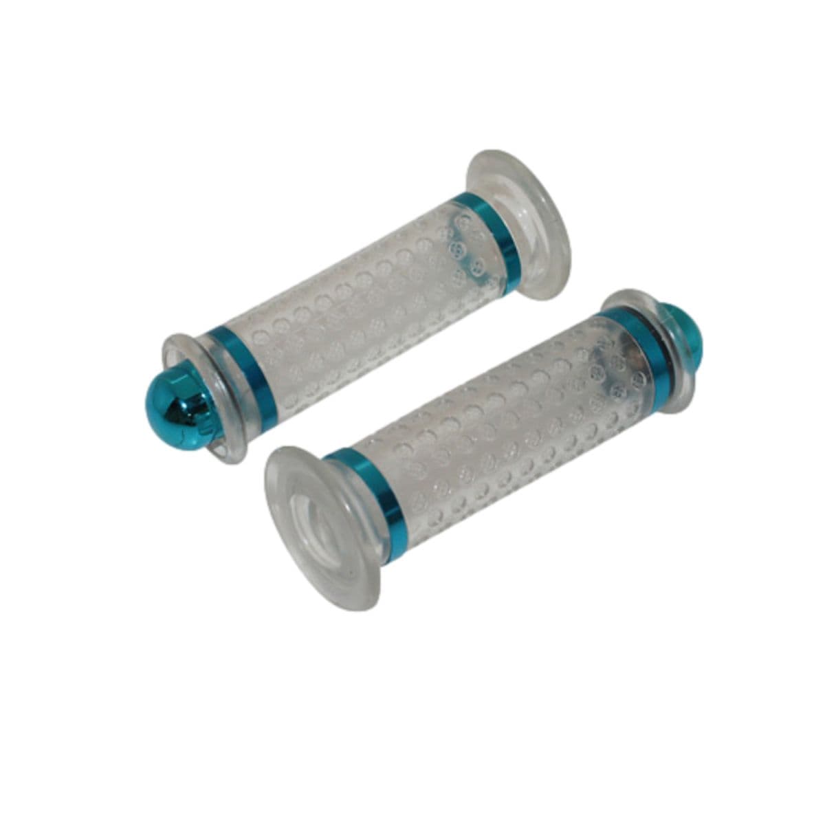 Adaptable - Poignées De Guidon - Dome Transparent Embouts Bleu