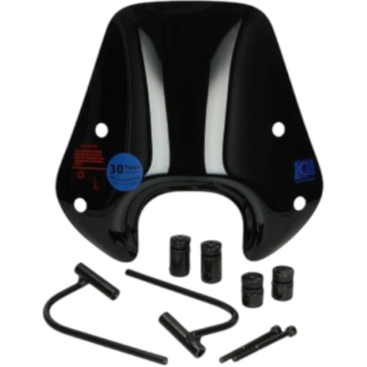 Adaptable - Bulle 30cm Noir Brillant Piaggio Zip Après 2000