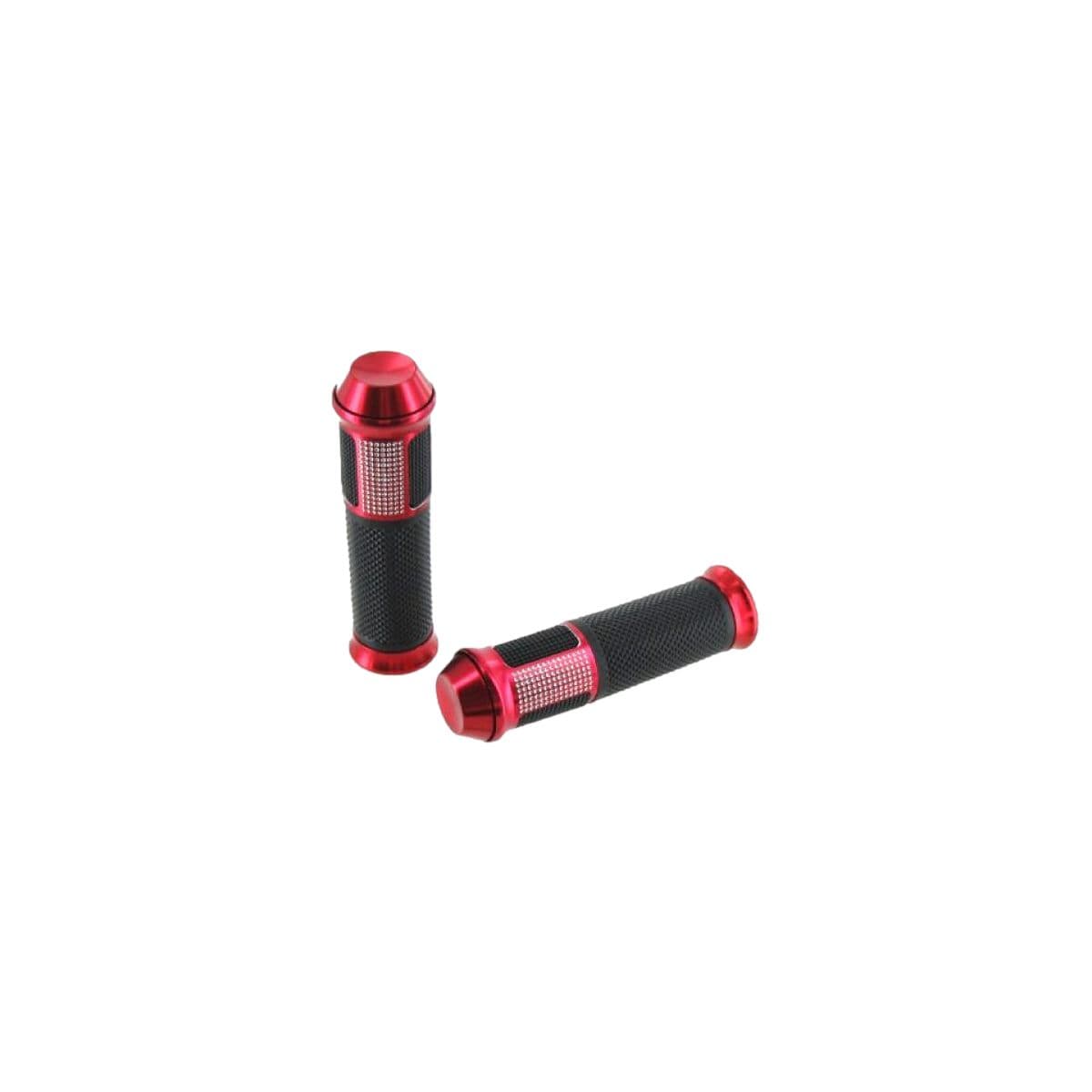 Adaptable - Paire De Poignées De Guidon Corps Moleté Rouge Ø22 Mm