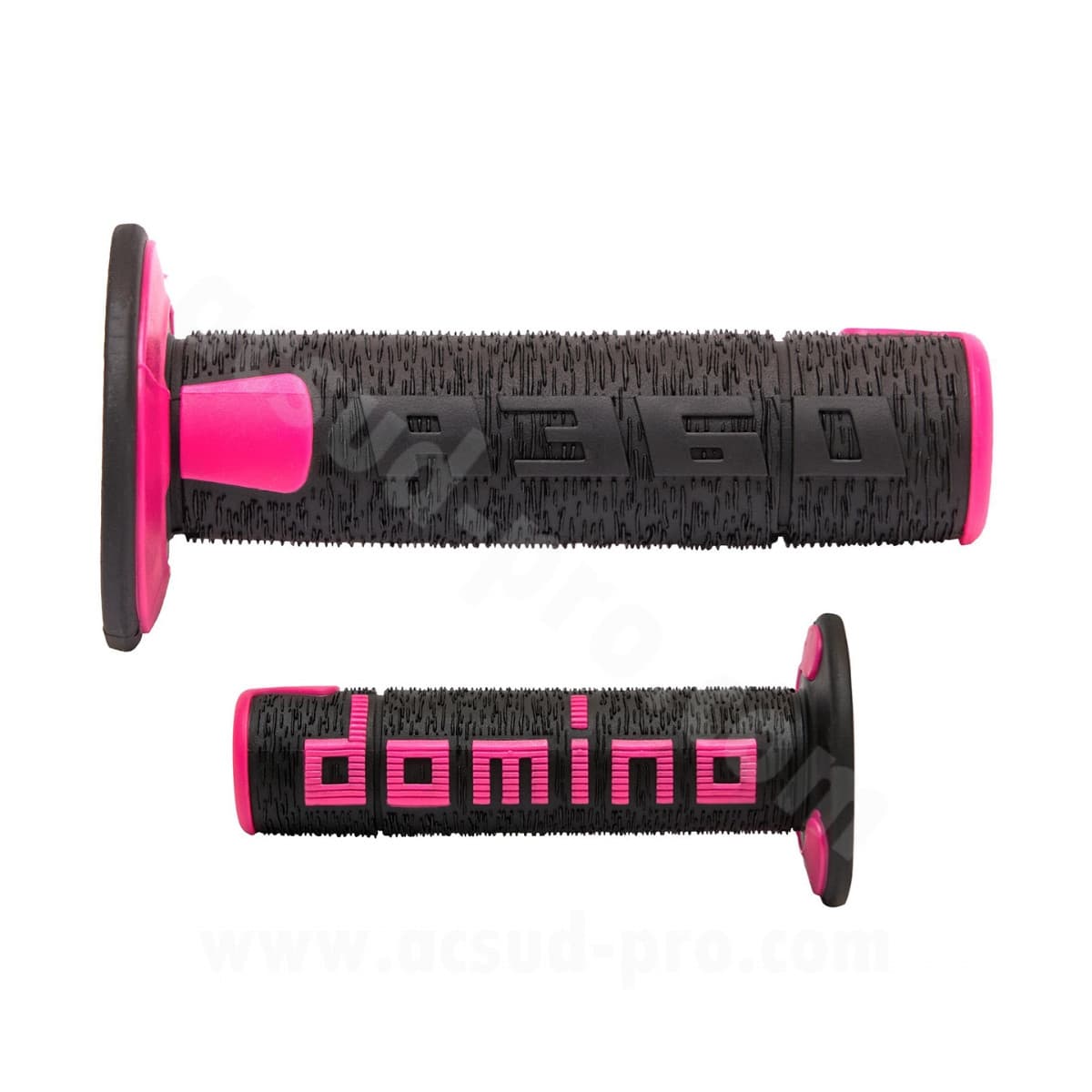 Domino - Revêtement Poignée Domino Offroad Noir/rose A360