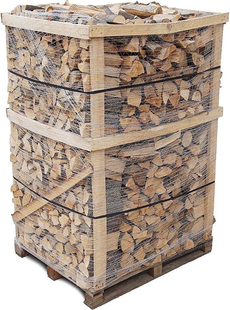 BlackSellig Reines Buchen-Brennholz – 800 kg Palette (ca. 25 cm Scheite) – Kammergetrocknetes, ofenfertiges Hartholz für Kamin & Ofen