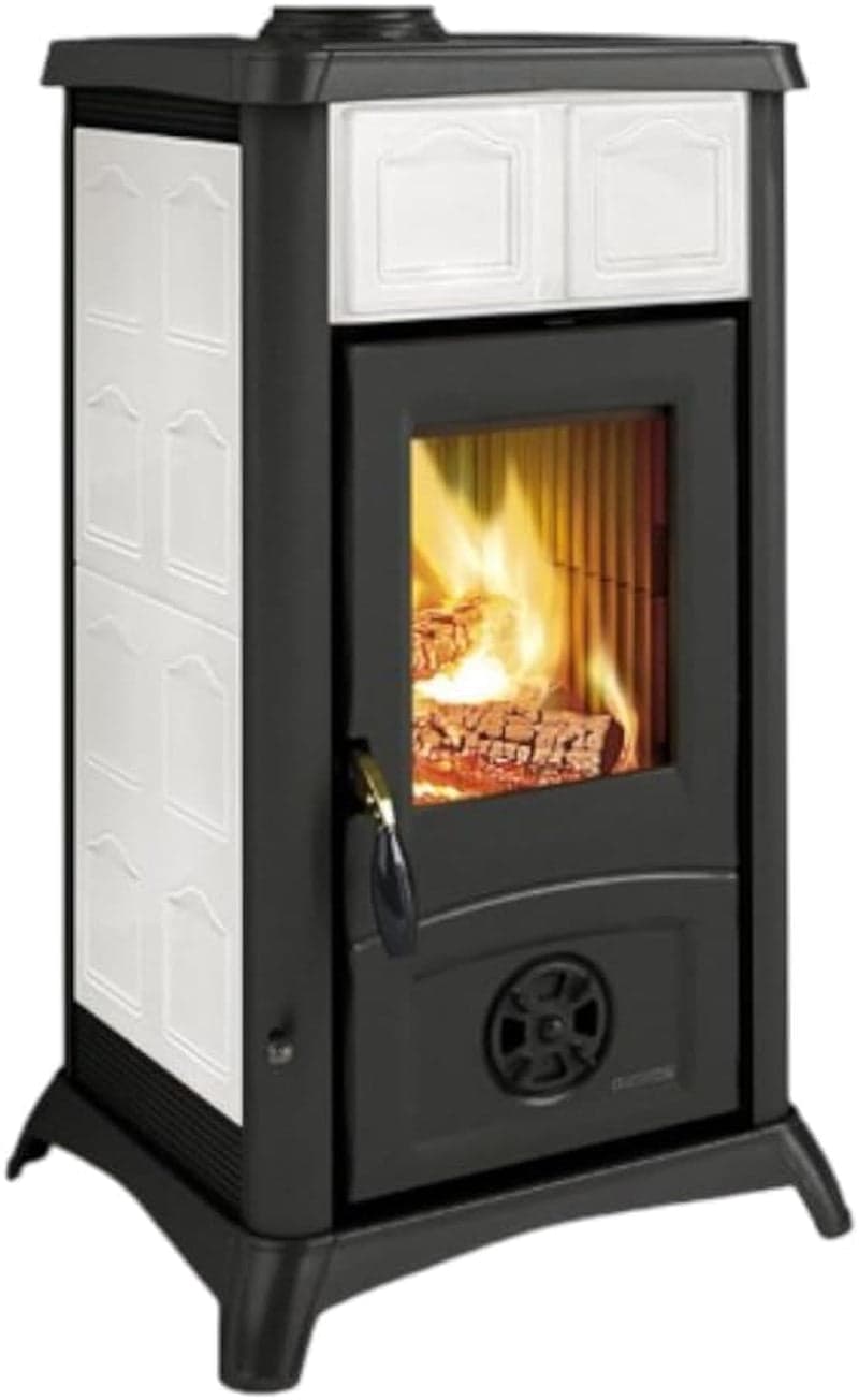 La Nordica Gemma Elegance Kaminofen – 6 kW, weiße Majolika-Keramik, hohe Effizienz
